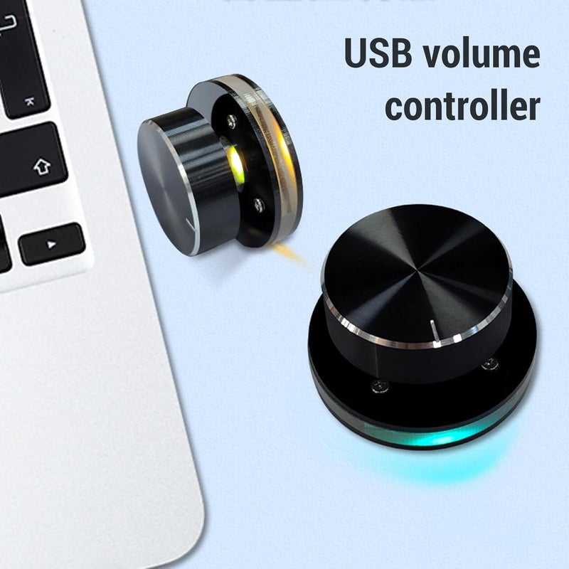 Wisoqu USB Volume Control, Volume Knob Lossless Audio Computer with USB Cable, Computer Sound Controller with RGB Light, Mute Volume Control for XP, , Vista, Win 7, 8, 10, Android - Image 2